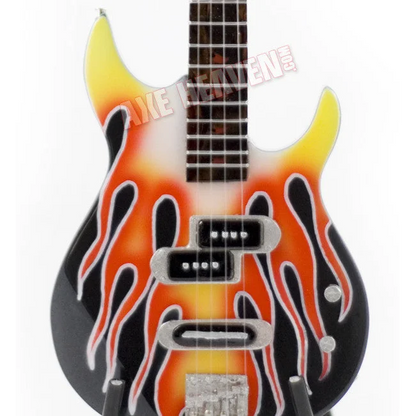 Axe Heaven BB3000MA Yamaha flame mini bass guitar with fiery flames