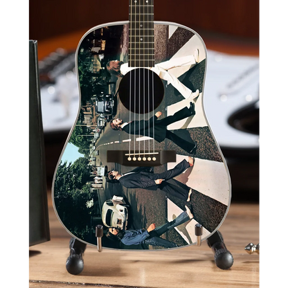 Glossy black Axe Heaven Beatles Abbey Road mini guitar collectible
