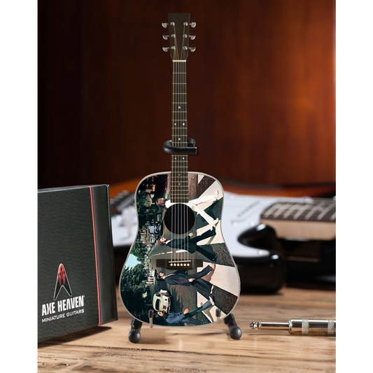 Axe Heaven Beatles Abbey Road mini Stratocaster guitar with black white design