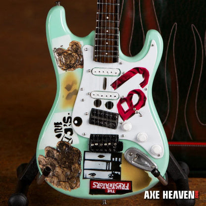 Axe Heaven BJ Blue Mini Stratocaster guitar with battle scars