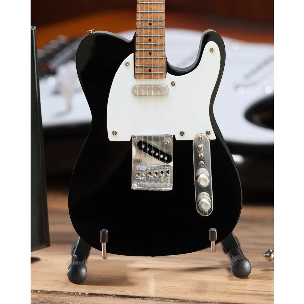 AXE HEAVEN Black Fender Telecaster Mini Guitar with Stand | Mini Guitar Replica Collectible | vintageantiquesgifts.com