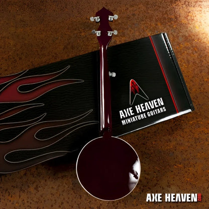 Axe Heaven® classic banjo miniature guitar in dark red glossy finish