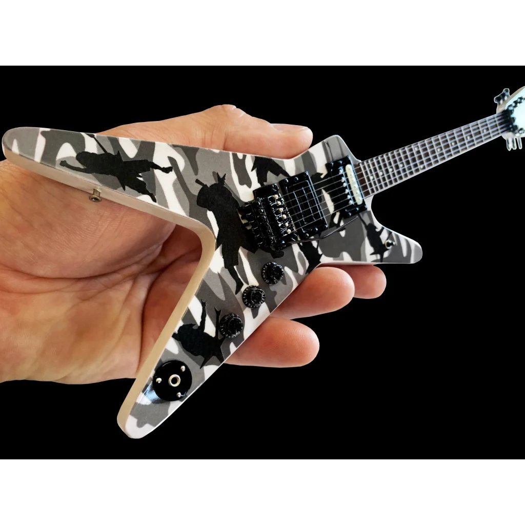 Axe Heaven Dean Dimebag Camo ML mini guitar replica in black and white camo