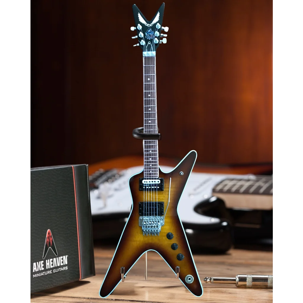 Axe Heaven Dean Dimebag Darrell tribute mini guitar with sunburst finish