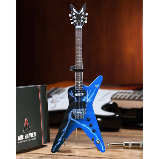 Axe Heaven Dean Dimebag From Hell mini blue electric guitar with flames