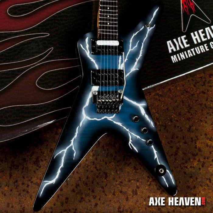 Axe Heaven Dimebag Darrell blue lightning bolt mini guitar replica