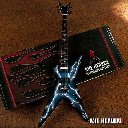 Axe Heaven Dimebag Darrell black mini guitar with blue lightning bolt