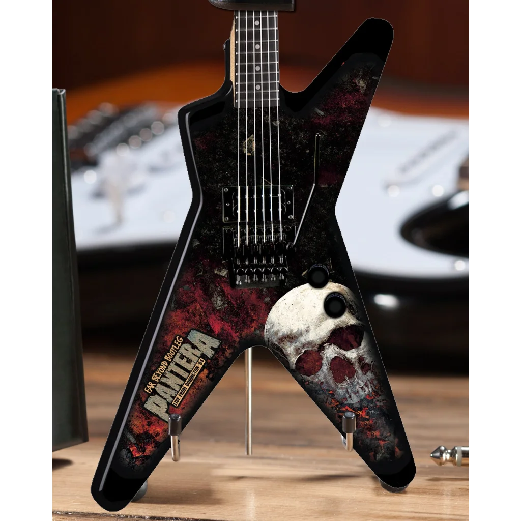 Axe Heaven Dimebag Darrell Pantera Skull mini guitar replica with black red skull