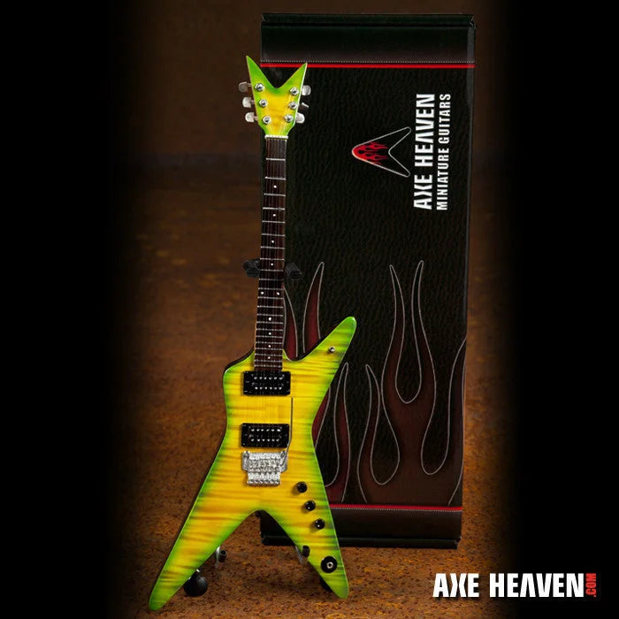 Mini Axe Heaven Slime Dime guitar replica with flames