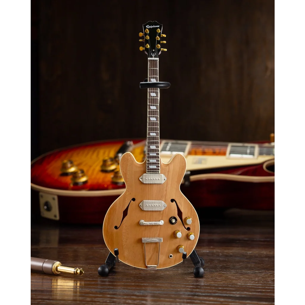 Axe Heaven Epiphone Casino miniature replica guitar model in natural wood
