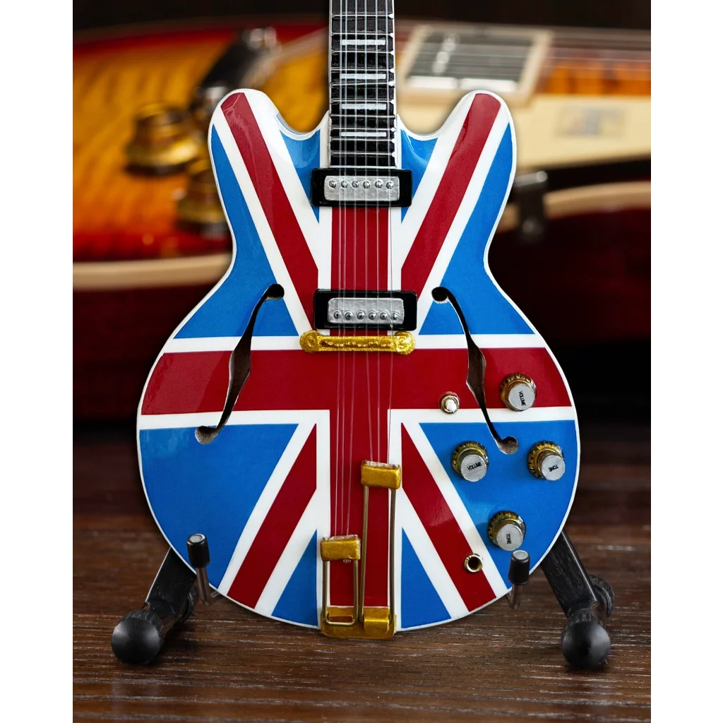 Axe Heaven Epiphone Union Jack guitar model miniature replica with gold hardware
