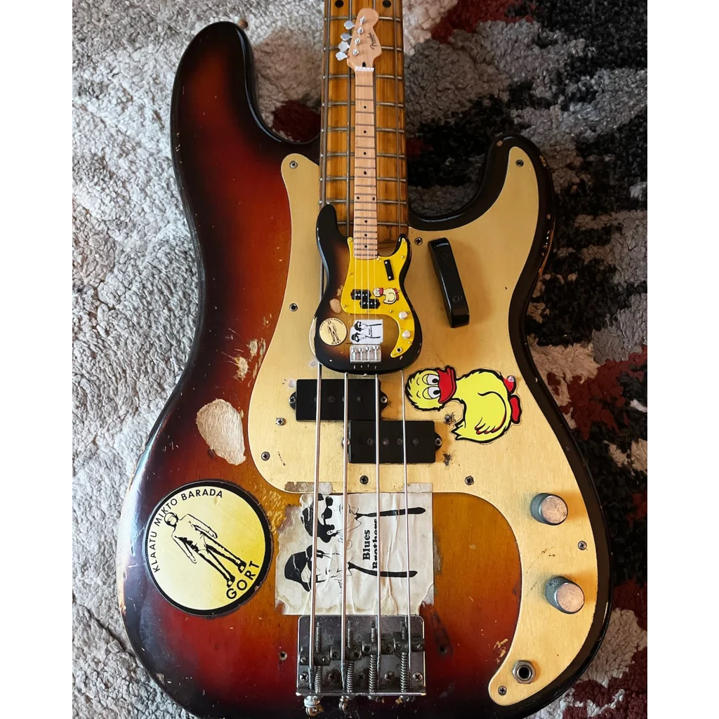 Axe Heaven Fender Precision Bass mini with adjustable A-frame stand