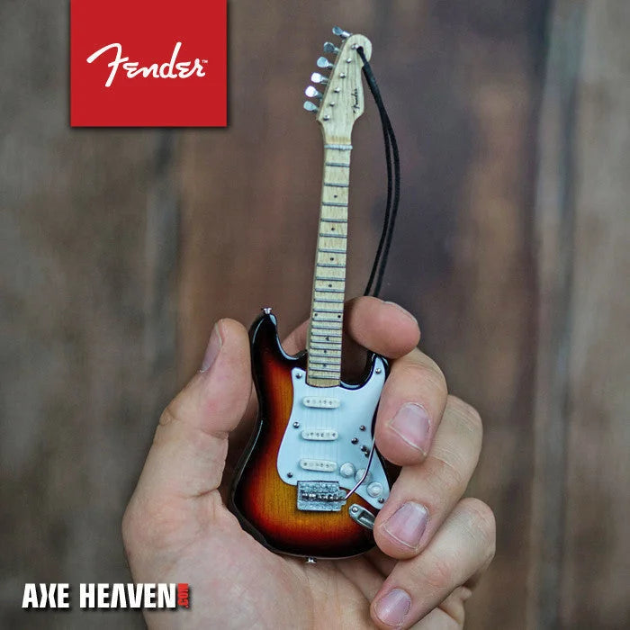 Axe Heaven Fender Strat sunburst guitar holiday ornament keychain