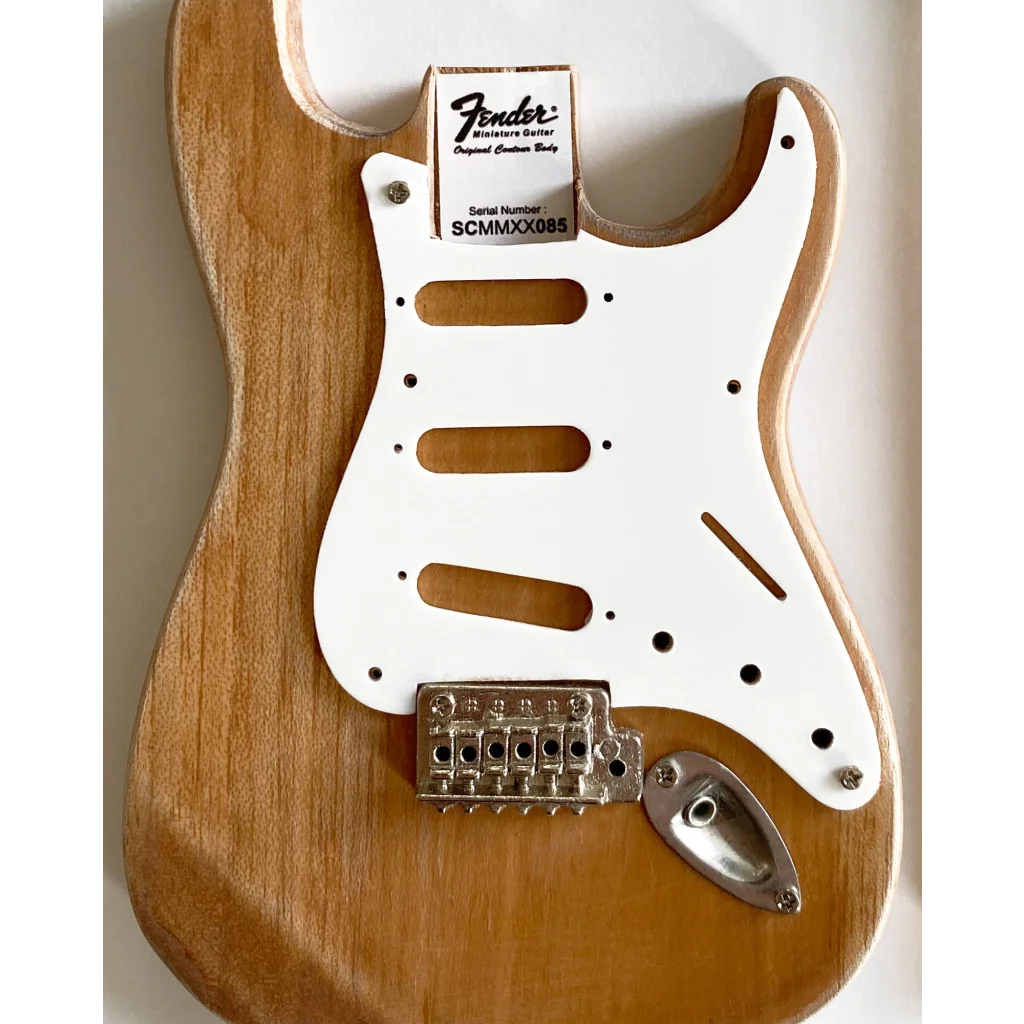 Axe Heaven Fender Strat mini guitar kit with natural wood body and case