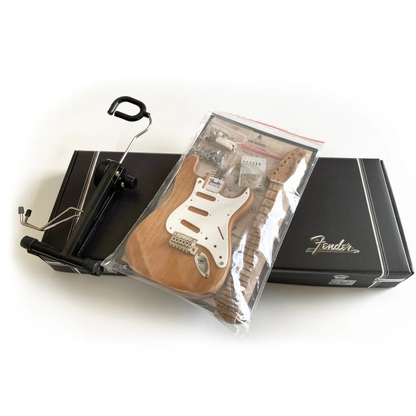 Axe Heaven Fender Strat mini guitar kit in natural wood with case