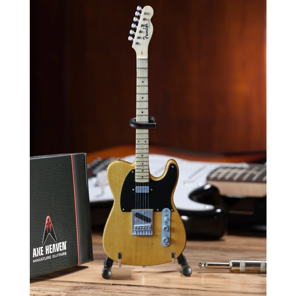 Axe Heaven Fender Telecaster mini guitar in sunburst with stand