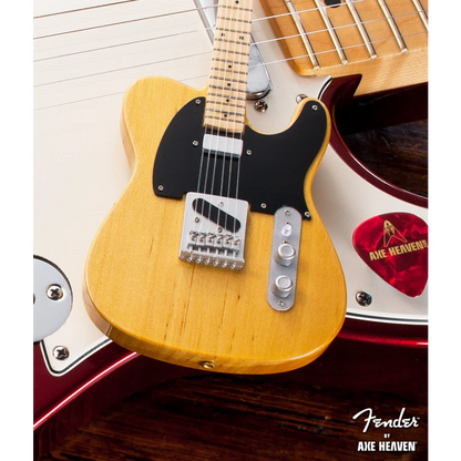 Axe Heaven Fender Telecaster miniature guitar in butterscotch blonde with stand