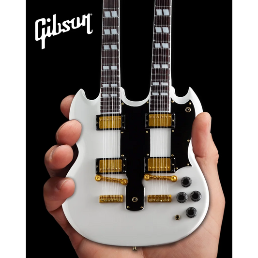 Axe Heaven Gibson SG white double-neck guitar model miniature replica