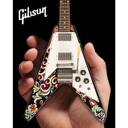 Axe Heaven Jimi Hendrix Flying V guitar model with white floral design