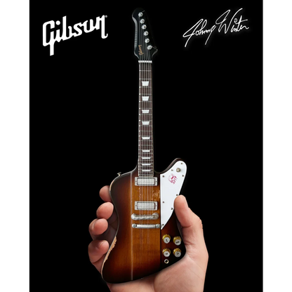 Axe Heaven Johnny Winter Firebird scale mini guitar in sunburst