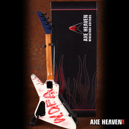 Axe Heaven Michael Anthony Blood Bass mini guitar with white red flame design
