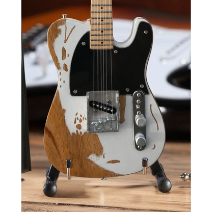 Axe Heaven mini guitar white Telecaster with adjustable A-Frame stand