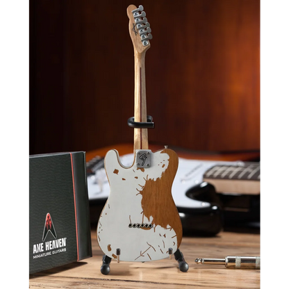 Axe Heaven mini guitar white Telecaster with adjustable A-Frame stand
