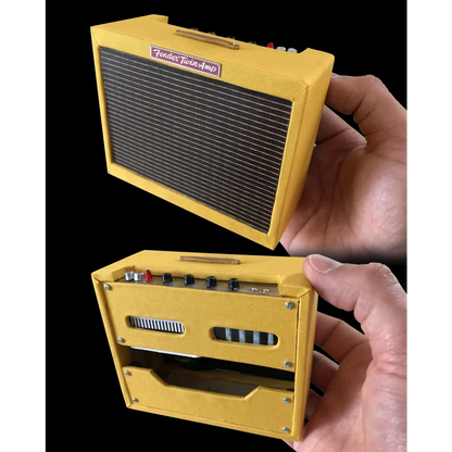 Axe Heaven® miniature 1959 Fender Tweed Twin Amp replica with stand