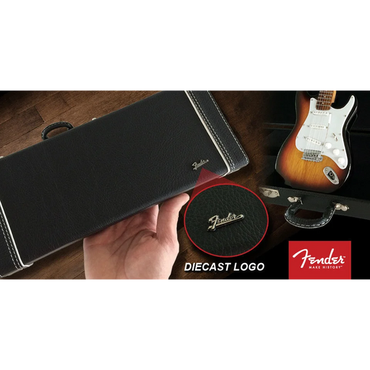 Axe Heaven miniature black guitar case with Fender logo