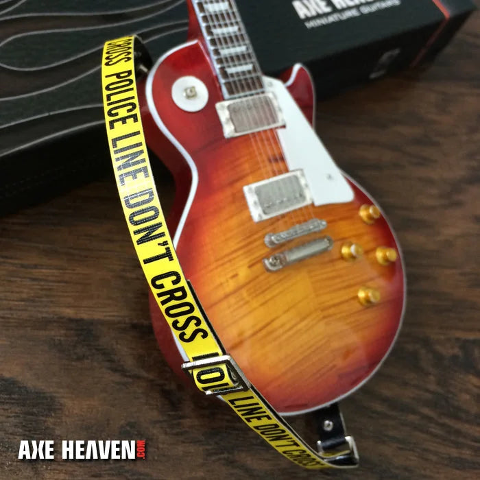 Axe Heaven Police Line Mini red sunburst guitar with gold hardware