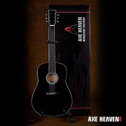Axe Heaven® black flame acoustic guitar miniature on stand