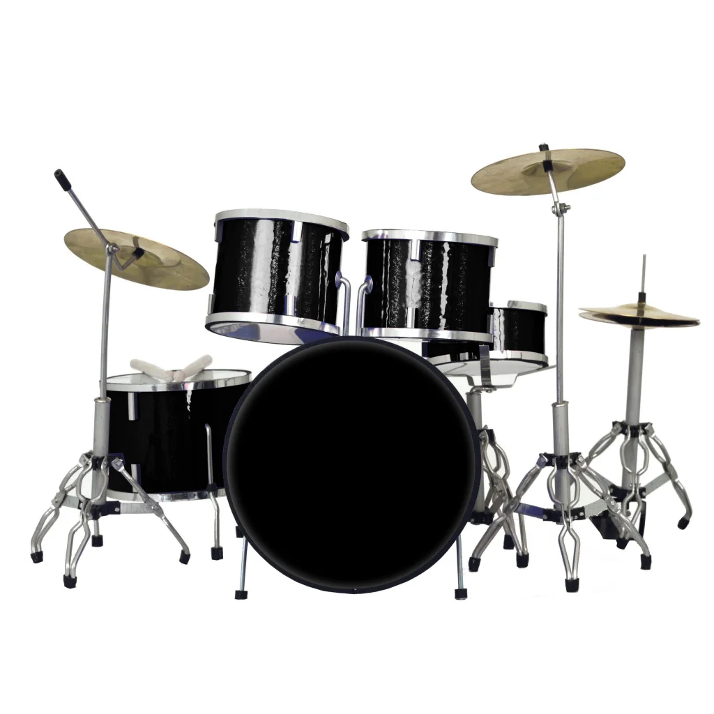 Axe Heaven® black sparkle drum set miniature replica with chrome hardware