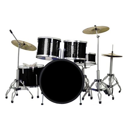 Axe Heaven® black sparkle drum set miniature replica with chrome hardware