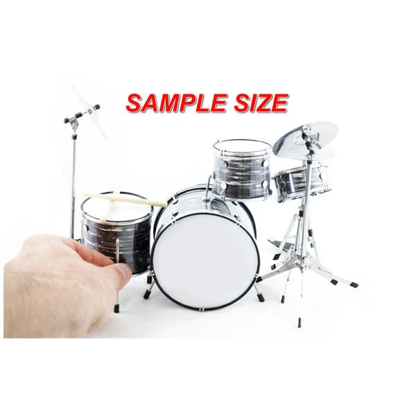 Axe Heaven® black sparkle drum set miniature replica with silver chrome