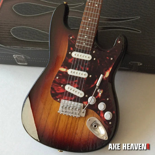 Axe Heaven® Fender Strat sunburst mini guitar in case gift