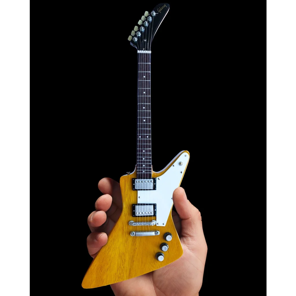 Axe Heaven® Korina Explorer guitar model in sunburst finish