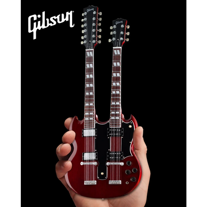 Axe Heaven® Gibson SG double-neck miniature replica guitar model in cherry burst
