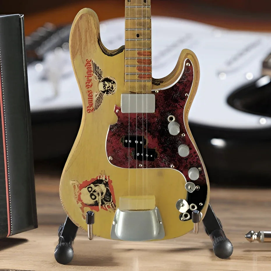 Axe Heaven® miniature Squier bass guitar replica with cream body