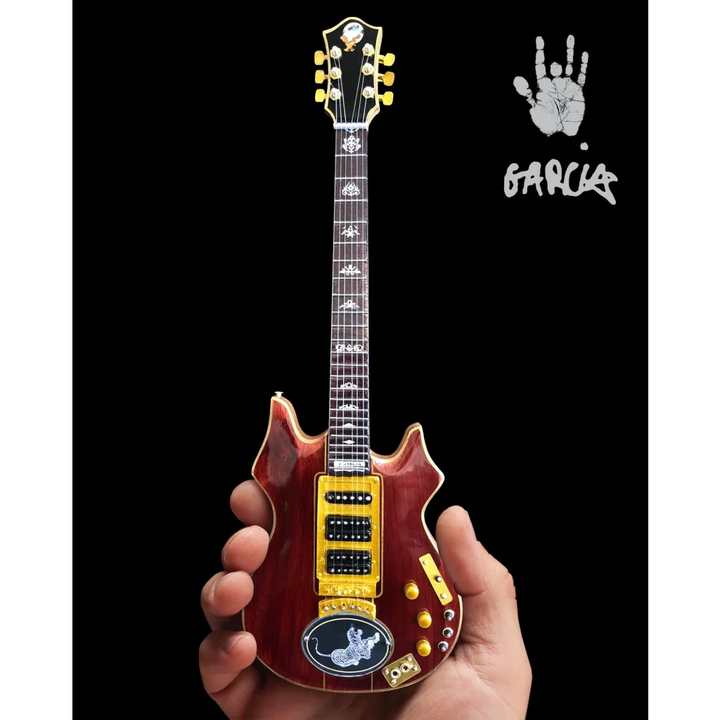 Red Axe Heaven® Jerry Garcia Tiger guitar mini replica with skull design