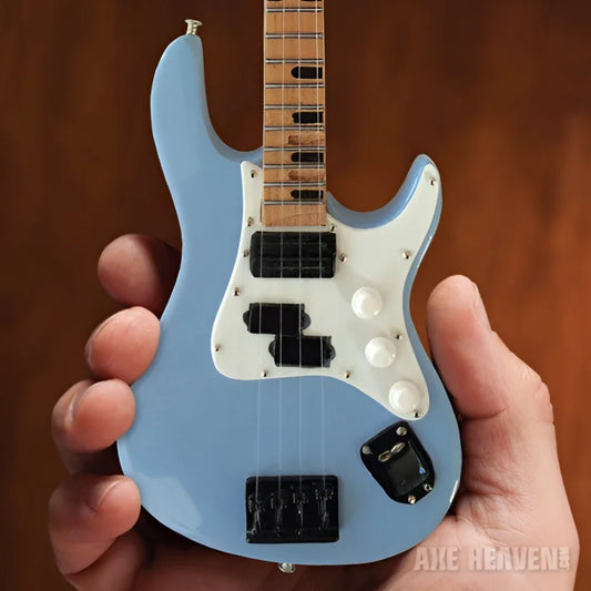 Axe Heaven® mini Stratocaster guitar in sonic blue with stand