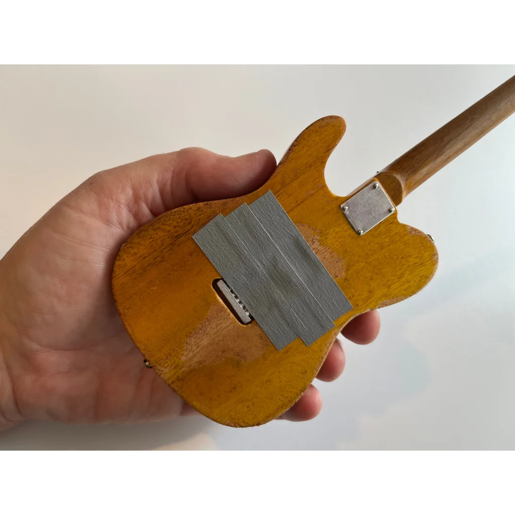 Yellow Axe Heaven® Terry Kath Fender guitar toy replica with case gift