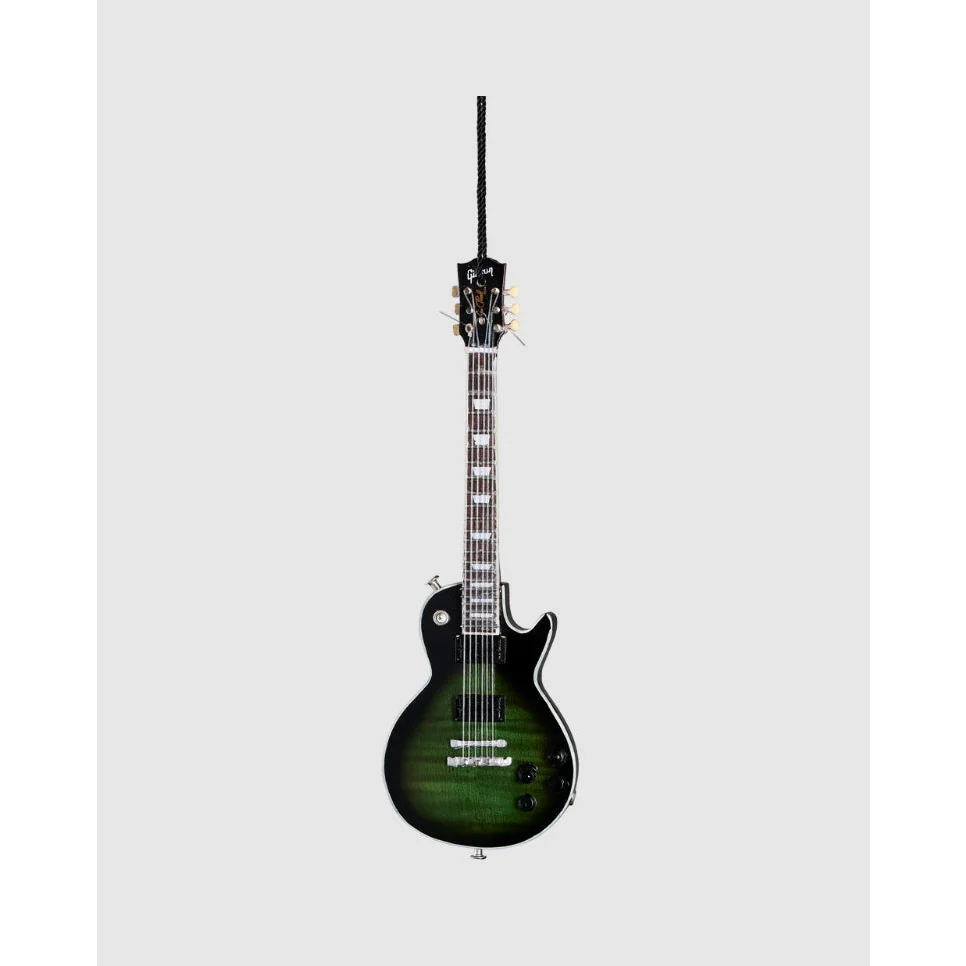 Axe Heaven Standard Slash Anaconda Burst mini guitar ornament with glossy black and green electric guitar and H-shaped pickup switch