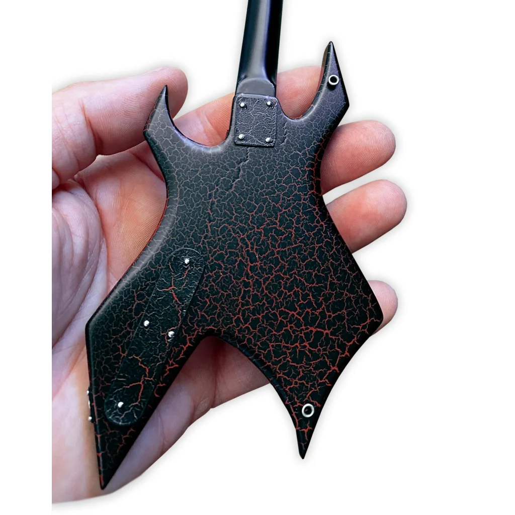 Black and red cracked bat Axe Heaven Stranger Things Eddie Warlock guitar axe replica
