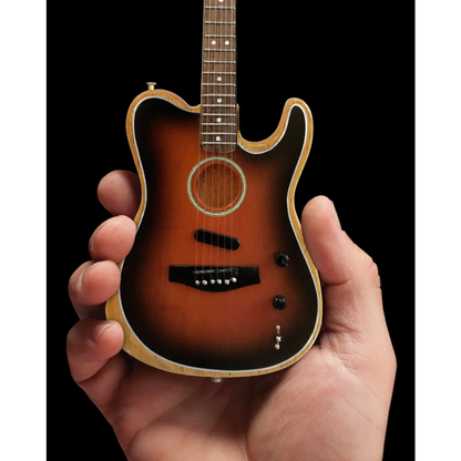 Axe Heaven sunburst mini guitar model with gold hardware, adjustable A-Frame stand