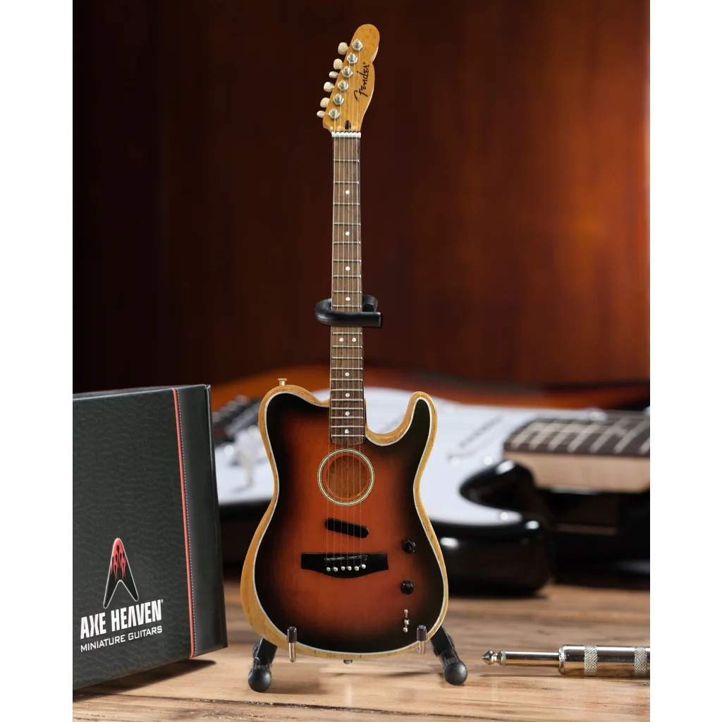 Axe Heaven Sunburst Mini Guitar with Adjustable A-Frame Stand