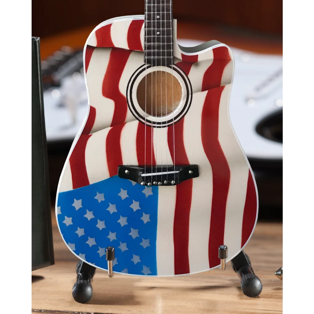 Axe Heaven Toby Keith USA Flag acoustic guitar replica with stars and stripes