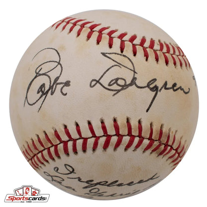 Signed Babe Dahlgren baseball that replaced Lou Gehrig in 1939