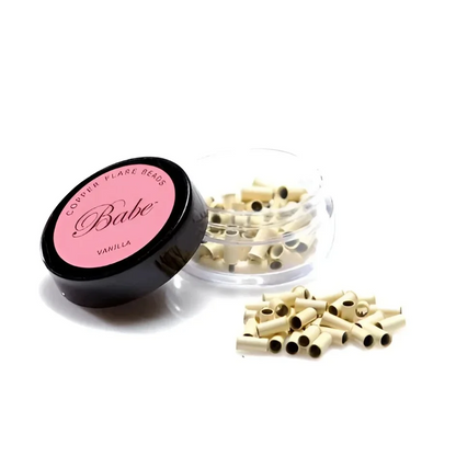 Babe Flare Beads for Babe Hair, vanilla-colored copper flare beads for hair extensions