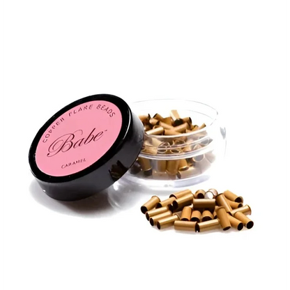 Caramel-colored Babe Flare Beads for gentle Babe Hair extension attachment