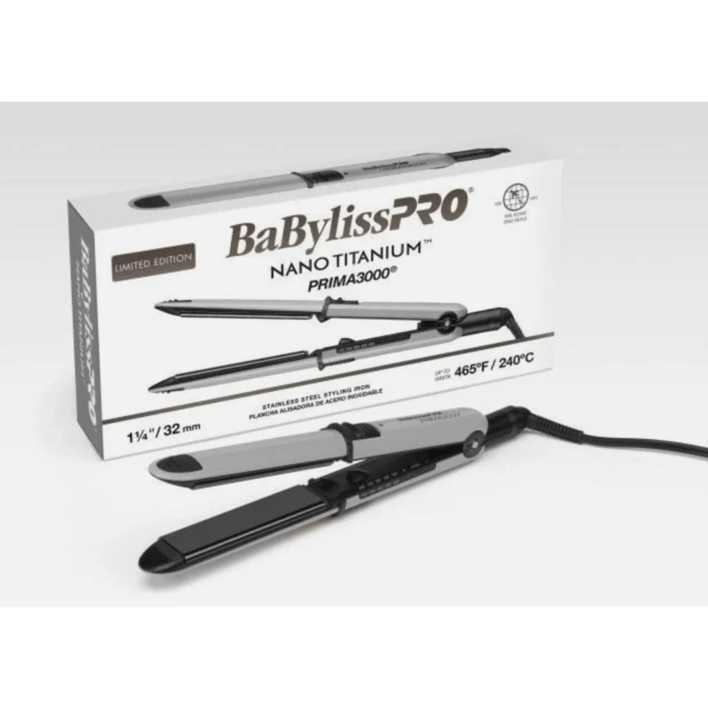 BaBylissPRO nano titanium Prima3000 limited edition flat iron grey
